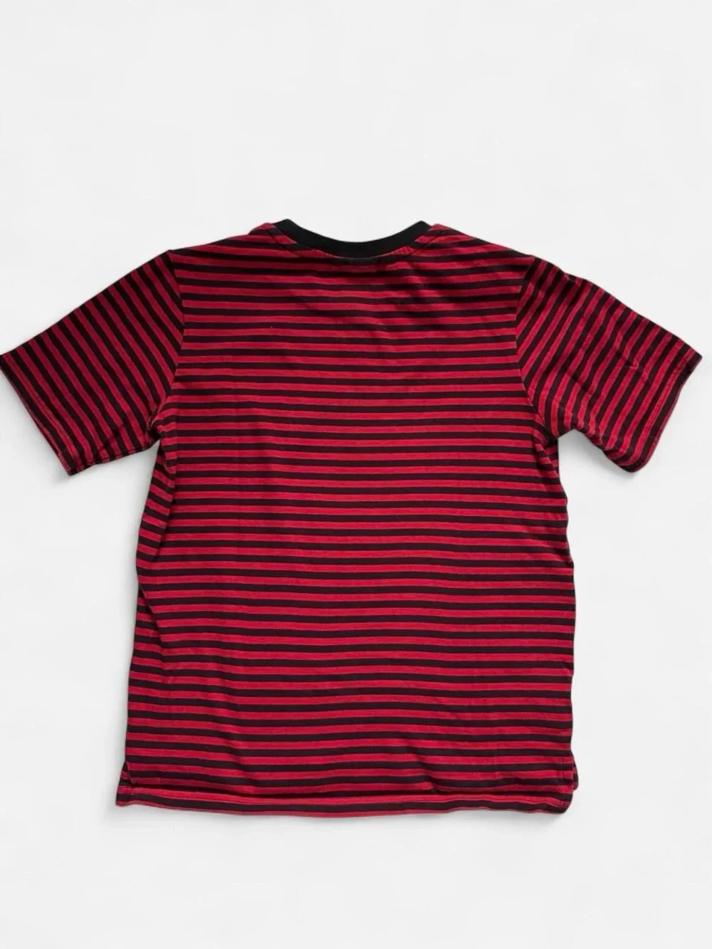 Nike Red & Black Striped Short Sleeve Tee